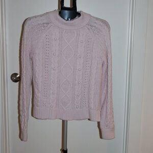 JCrew Women's Pink Cable Knit Sweater